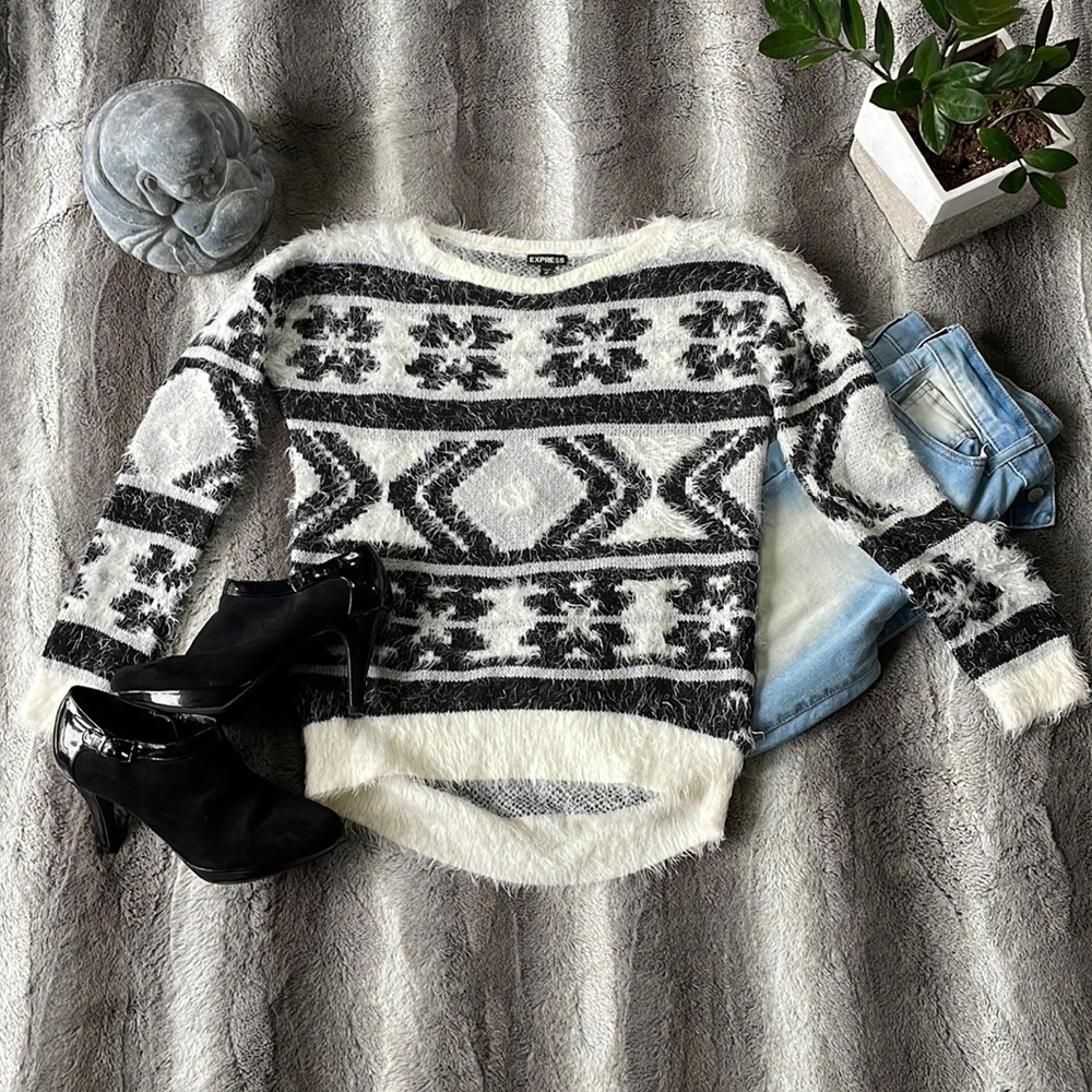 Black and Cream Express Sweater